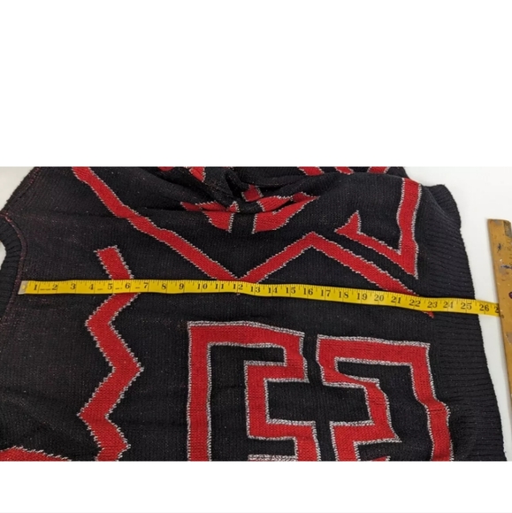 Retro Cacharel Knit Sweater, 90's Geometric Coogi Style Pattern Knit Sweater - Picture 8 of 11